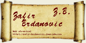 Zafir Brdanović vizit kartica